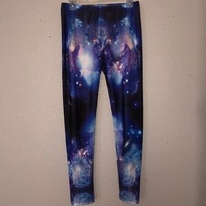 Galaxy leggings!💙🖤💗💜